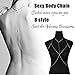 Adramata 8 PCS Sexy Belly Waist Chain Bikini Body Chain for Women Beach Body Necklace Chain Jewelry Set
