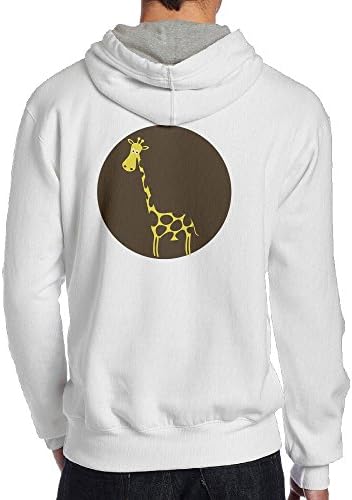 Xianliuli Cartoon Giraffe Men's Fashion Creative Casual Wear Cap With No Pocket Hoodie S White