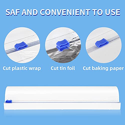 Refillable Plastic Wrap Dispenser with Slide Cutter, Fovanga cling wrap