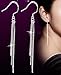 Vintage Long Earings 925 Sterling Silver Pin Tassel Fashion Jewelry for Women 2015