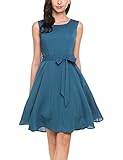 Zeagoo Women's Sleeveless A-Line Evening Party Cocktail Dress,Navy Blue,M