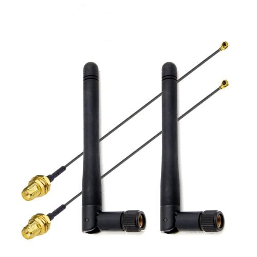 2-Pack 2.4GHz 5GHz 2dBi WiFi Antenna with IPX U.fl to RP-SMA 1.13mm Cable 15cm