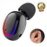 Wireless Bluetooth Earbud, CHSMONB Single Bluetooth Earphone 5 Hours Playtime Mini Invisible Bluetooth Headphone with Microphone Compatible for Cell Phone (Black)