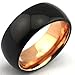 Will Queen 8mm Black Domed Tungsten Carbide Rings Rose Gold Interior Mens Wedding Bands Comfor Fit Unique Wedding Anniversary Rings for Men Women 10