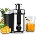 Juicer Machines, Picberm Centrifugal Juicer Easy to Clean, Wide Mouth Juice Extractor for Vegetable and Fruit, Dual Speed Stainless Steel BPA-Free Compact Juicers with Brush & Recipes Dishwasher Safe