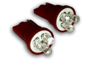 TuningPros LEDUHL-T10-R3 Under Hood Light LED Light Bulbs T10 Wedge, 3 LED Red 2-pc Set