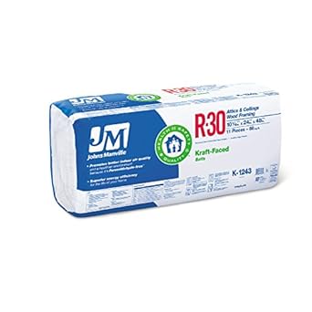 Johns Manville 704 Sqft 8 Bags Of R 30 Kraft Faced 24 By 48 Fiberglass Batt Fits 2x10 Attic Amazon Com Industrial Scientific