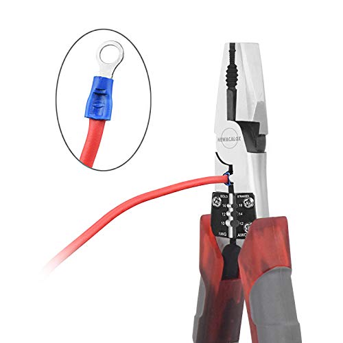 Lineman's Pliers, Big Combination Pliers with Wire Stripper/Crimper/Cutter Function, Heavy Duty