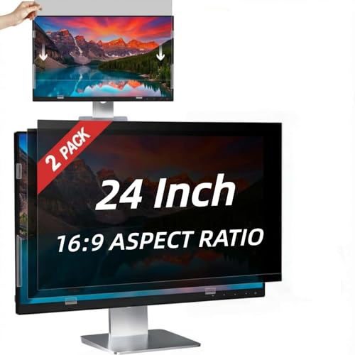 Ssumght [2 Pack] 24 Inch Privacy Screen for Monitor Computer Screen Privacy Filter for 16:9 Widescreen Monitor Desktop PC Anti-Glare Protector and Blue Light UV-Blocking