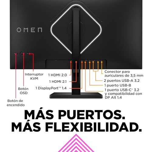 OMEN 27s Monitor Gaming 27" FHD 1920 x 1080 a 240Hz, IPS, 16:9, 1ms, HDMI, Antirreflejo,AMD FreeSync Premium, Compatible con Consolas Negro