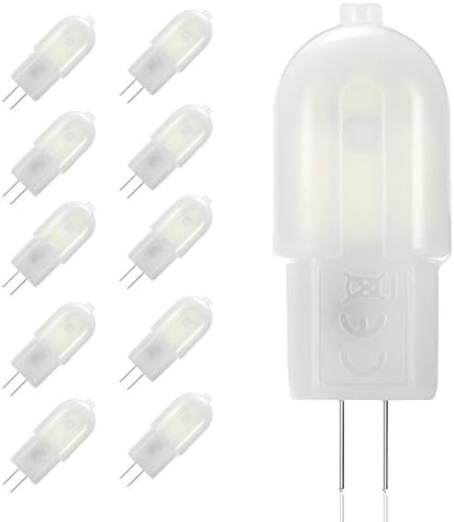 Velouer 3W G4 LED Bulb, Bi Pin G4 Base Ceiling Lighting Led bulbs, Replace 20W Halogen Bulb, AC/DC 12 V, Cool White 6000K,Not Dimmable Pack of 10