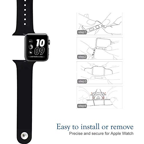 iDon Smart Watch Sport Band, Soft Silicone Replacement Sports Band compatible for Apple Watch Band 38mm 2017 Series 3 Series 2 Series 1 All Models(M/L, Walnut) - Thumbnail 7