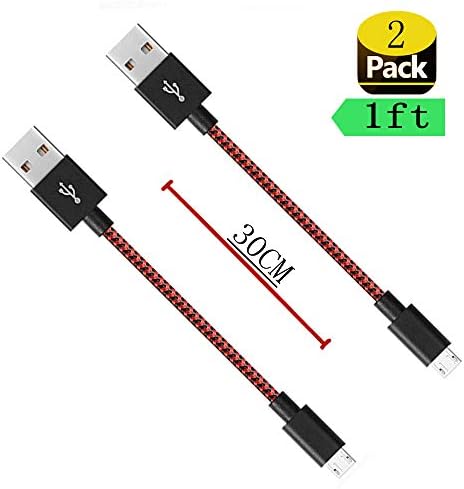 Micro USB Charging Cable 2 Pack, 3FT PS4 Controller Charger Cable, Nylon Braided PS4 Charging Cable for Sony Playstation 4, PS4 Slim/Pro,Xbox One/One X, Android Phones