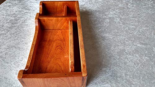 XL Trad Cherry Valet Box Phone Tray and Desk Organizer