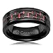 Cavalier Jewelers 8MM Jewelry Grade Black Ceramic Ring Wedding Band Black Red Carbon Fiber Inlay