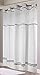 Hookless Fabric 3-in-1 Shower Curtain Set with PEVA It’s A Snap! Snap-In Liner and Window, 71x74 In., White/Black