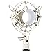 Neewer Silver Microphone Shock Mount Holder Clip Anti Vibration Suspension High Isolation for Studio Condenser Mic, Ideal for Radio Broadcasting Studio, Voice-over Sound Studio and Recording