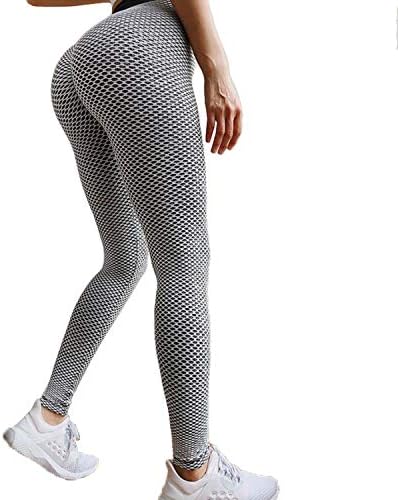 FITTOO Womens High Waist Textured Workout Leggings Booty Scrunch Yoga Pants Slimming Ruched Tights