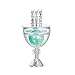 10pcs Wine Glass Trophy Pearl Cage Bright Silver Beads Cage Locket Pendant Jewelry Making-for Oyster Pearls, Essential Oil Diffuser, Fun Gifts (Wine Glass)
