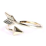 New Women Girl Gold Silver Fashion Adjustable Arrow Open Knuckle Ring Jewelry Gold