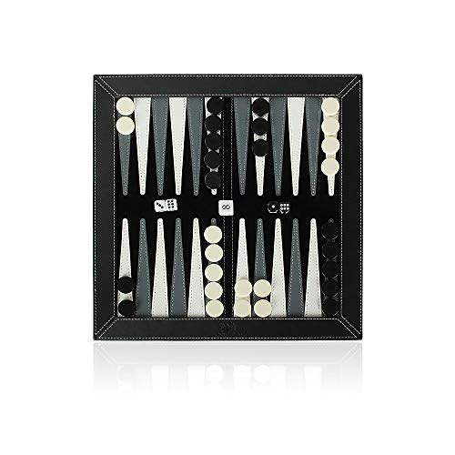 Windsor Premium Collection 3-in-1 Game Set | Portable Deluxe Checkers, Chess & Backgammon Tabletop Travel Bundle | Made with PU Leather | Comes in Beautiful Velvet Storage Pouch