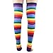 Colorful Rainbow Stripe Leggings Long Knit Gloves Socks Set Party Costume Accessory