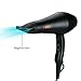 MHU Professional Infrared Ionic Hair Dryer With Concentrator & Diffuser 1875w AC Motor 2 Speed And 3 Heating 2.65M Salon Cable Blow Dryer, Black
