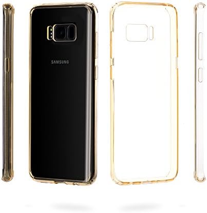 Galaxy S8 Case [Crystal Clear]No Bulkiness Soft Case,Four Side Strong Protection,Translucent TPU Clear Cover,Exact Fit,Premium semi-transparent for Samsung Galaxy S8 2017(Clear&amp;Gold)