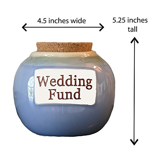 Tumbleweed Cottage Creek Wedding Gifts Wedding Fund Jar Ceramic Round Coin Bank Piggy Bank/Engagement Gifts [Blue] - Thumbnail 4