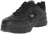 Skechers for Work Women's D'Lite Slip Resistant Toliand Work Shoe, Black, 8.5 M US
