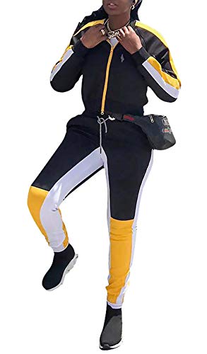Women's 2 Pieces Outfits Long Sleeve Zipper Jacket and Bodycon Long Pants Set Tracksuits