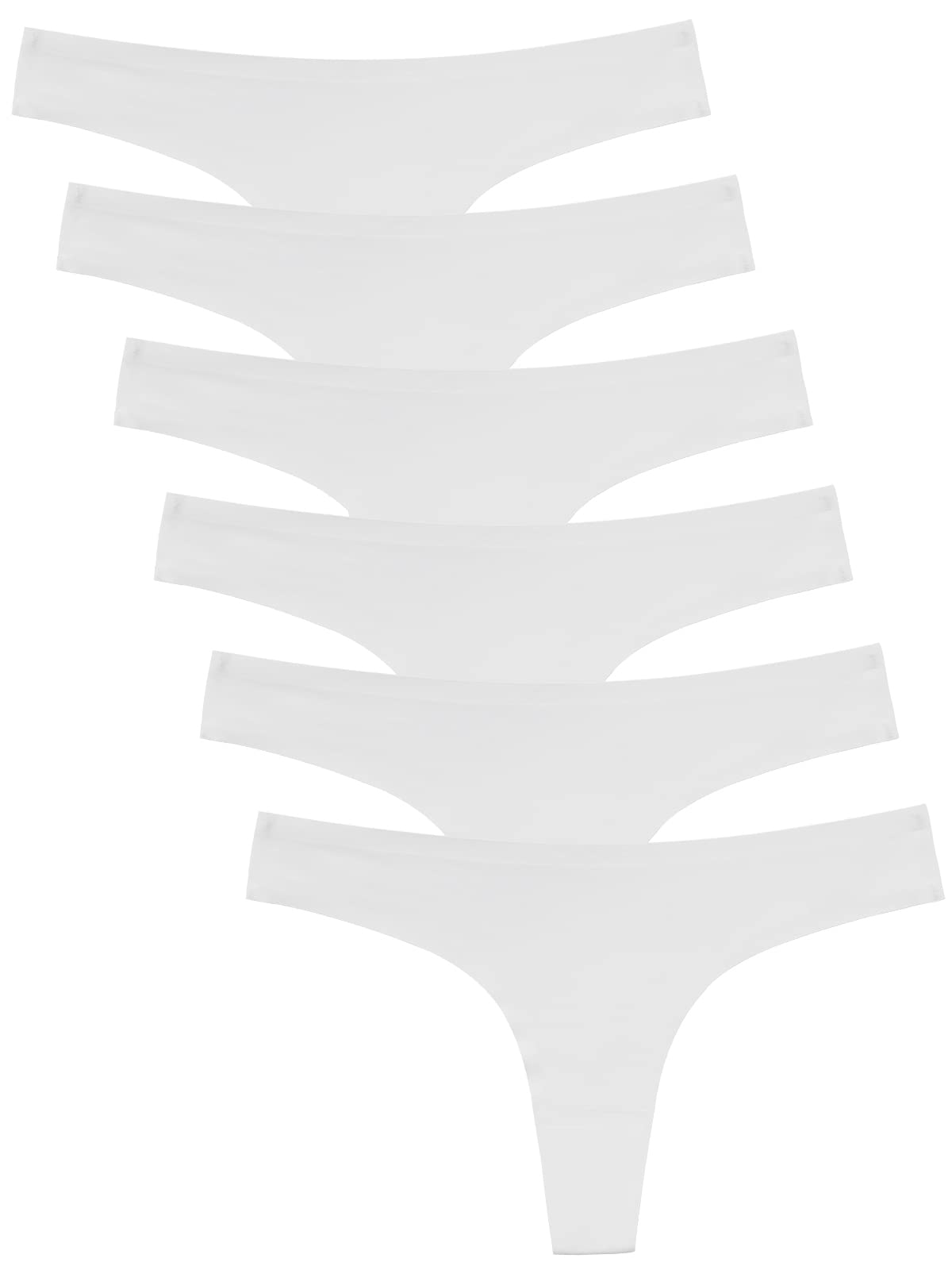 Photo 1 of Wealurre Women's Microfiber Low Rise No Show Thong Pantie(White,M)