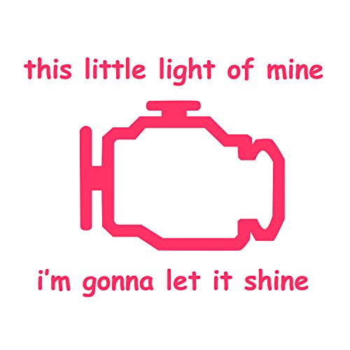 Check Engine Light - Pink 5" Vinyl Decal for Car, Macbook, or Other Laptop