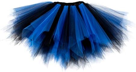 1950s Vintage Petticoats Short Tulle Prom Dress Up Tutu Petticoat Crinolines Ballet Bubble Skirt (Royal Blue)