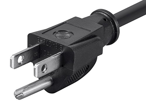 Monoprice 105294 15ft 14AWG Power Cord Cable w/ 3 Conductor PC Power Connector Socket, 15A (NEMA 5-15P to IEC-320-C13) Black