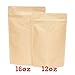 AwePackage High Barrier Natural Kraft Paper Stand up Zipper Coffee Pouch Bag with Valve (10, 16 OZ)
