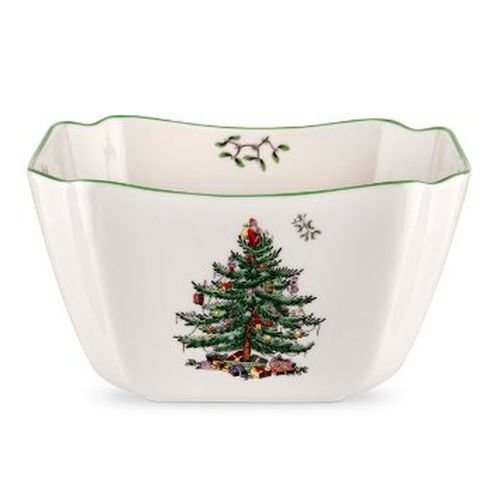 Spode christmas tree square bowl, small
