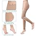 Medical Compression Pantyhose Stockings for Women Men - Plus Size Opaque Support 20-30mmHg Firm Graduated Hose Tights, Treatment Swelling, Edema Varicose Veins, Footless Beige L