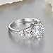 Psiroy 925 Sterling Silver Created White Topaz Filled Split Shank Band Cocktail Ring