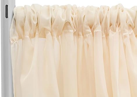Sheer Voile 8ft H x 118" W drape/backdrop - Champagne