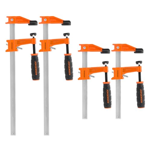 JORGENSEN 4-Pack Steel 600LBS Bar Clamps Set, 6" (2) & 12" (2)