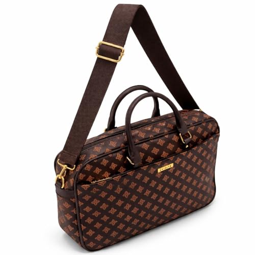 Pasta Executiva Feminina Para Notebook 39cm Bolsa de Trabalho com Alça Transversal Removível e Zíper Duplo