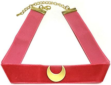 3GARDENCosplay Choker Red Velvet with Moon Necklace