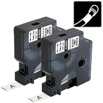 2-Pack Compatible Industrial Heat Shrink Tube Labels Replacement for DYMO 18055, 1/2