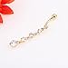 MyMei Sexy Gold Plated 5 Zircons Dangle Navel Belly Button Rings Body Piercing Jewellery
