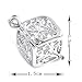 Yumei Jewelry Rhodium Plated Aromatherapy Diffuser Pendant Cubic Brass Fligree Cage Locket Charms,Pack of 10