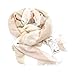 Women's Cozy Tartan Blanket Scarf Wrap Shawl Neck Stole Warm Plaid Checked Pashmina (Cream Color White)