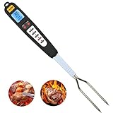 Meat Thermometer Fork with Ready Alarm / Ankway Instant Read Digital Cooking Thermometer with Long Probe for Beef, Lamb, Pork, Chicken and Turkey (safer than the normal meat thermometer)