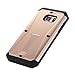 Galaxy S7 Case, Pandawell™ [Built-in Screen Protector ] [Kickstand Feature] Hybrid Dual Layer Armor Defender Full Body Protective Case Cover for Samsung Galaxy S7 - Gold