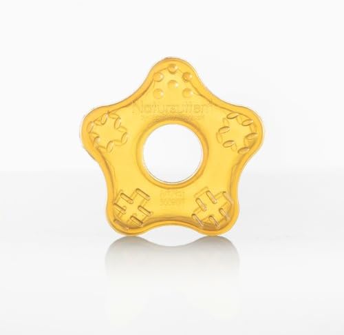 Natursutten Natural rubber Teether Toy, Starfish, Amber